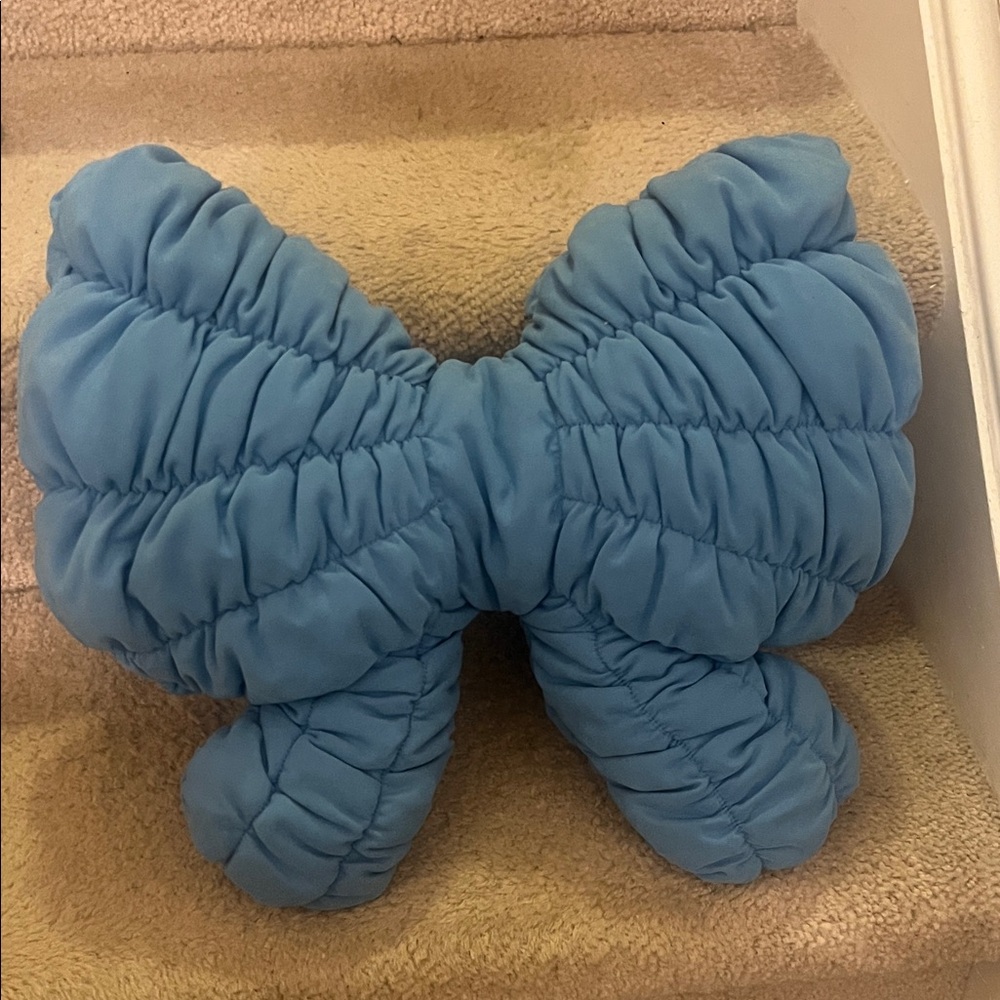 Cozy Bliss Blue Bow-Shaped Pillow
